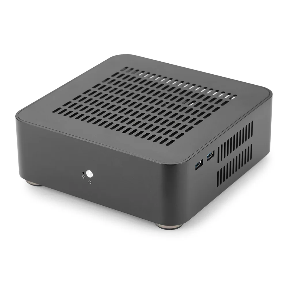 RGEEK L60S All Aluminum Chassis Small Desktop Computer Case PSU HTPC Mini itx pc with Power Supply