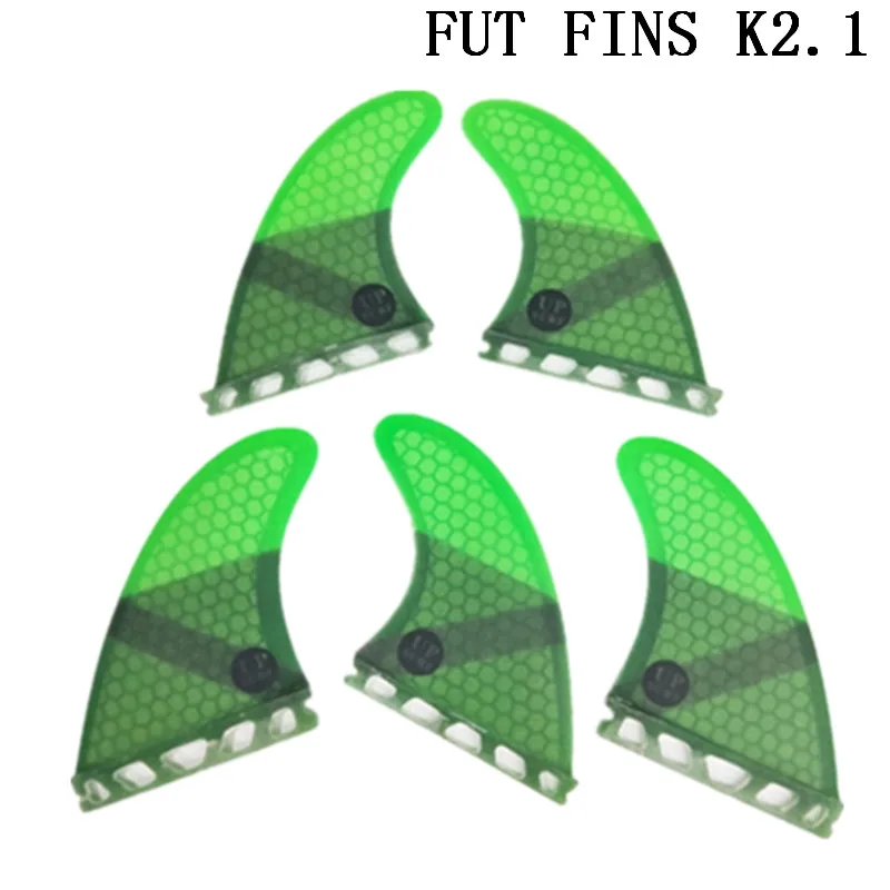 Surf Future Fin K2.1 плавники для серфинга из стекловолокна сотовые три-четыре плавники Quilhas Подруливающее Устройство 5 плавников набор - Цвет: Green