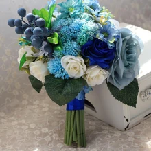 Свадебные букеты искусственный синий искусственный цветок Свадебная фотостудия фотография невесты цветы
