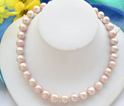 

0001930 AA++ 11-13mm ROUND LAVENDER Edison Freshwater cultured PEARL NECKLACE 17INCH (A0511)