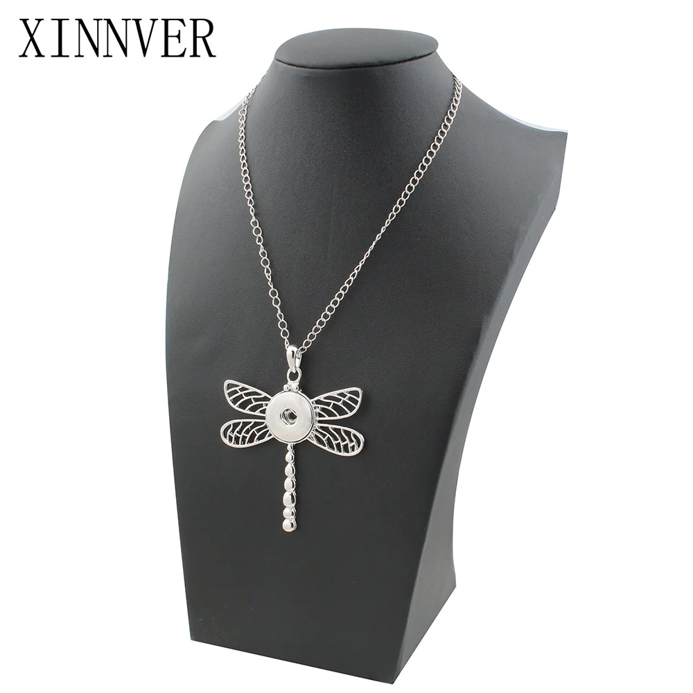 Кнопка Xinnver колье с подвеской в виде стрекозы 18/20 мм ZG013|necklace with|snap necklacedragonfly pendant
