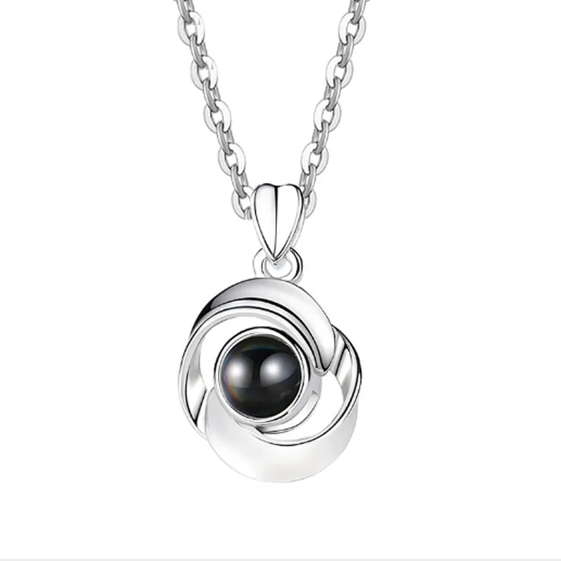 

Engraved I LOVE YOU In 100 Languages Necklace Fashion Romantic 925 Sterling Silver Women Jewelry For Lover Gift