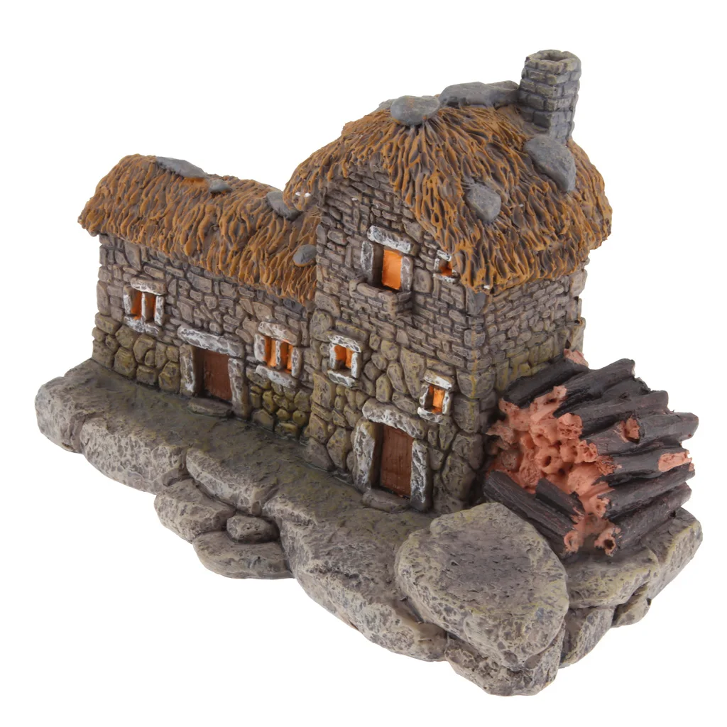 Mini Cottage House Figurine Garden Sculpture Resin Craft Micro Landscape DIY Fairy Garden Accessories Mini Cottage House Figurine Garden Sculpture Resin Craft Micro Landscape DIY Fairy Garden Accessories