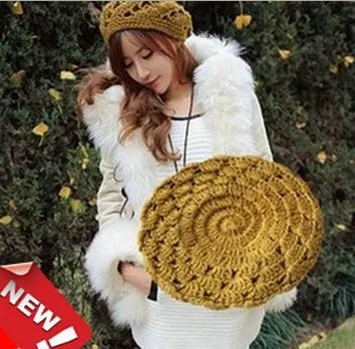 

2013 Autumn and winter freeshipping beret Wool knitted fashion cap Women fashion accessories