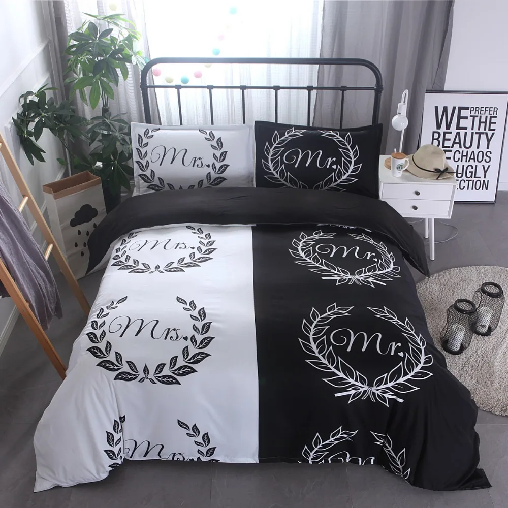 Online Get Cheap Bedding Couple Aliexpresscom Alibaba Group - Pcs Black White Couple Bedding Set Cotton Mcrofiber Fabric Mr Mrs Printedduvet Cover Sets Not online get cheap bedding couple aliexpresscom alibaba group - pcs black white couple bedding set cotton mcrofiber fabric mr mrs printedduvet cover sets not