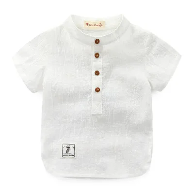 Повседневная рубашка для мальчиков короткий рукав рубашка для мальчиков высокое качество Camisas Para Ninos Обувь для мальчиков Рубашки для мальчиков 6bl124 - Цвет: Белый