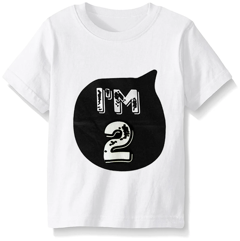 Nebworn/Детские От 1 до 2 лет футболки для дня рождения, черно-белая праздничная одежда топы для маленьких девочек и мальчиков, Детская рубашка футболки для девочек, Bebes, одежда - Цвет: White 2