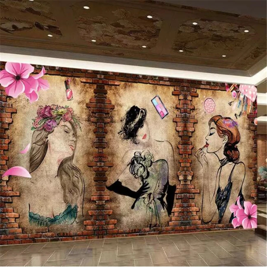 Beibehang Custom Wallpaper 3d Mural Korean Semi-permanent Makeup Tattoo  Shop Beauty Shop Nail Shop Background Wall Paper Mural - Wallpapers -  AliExpress