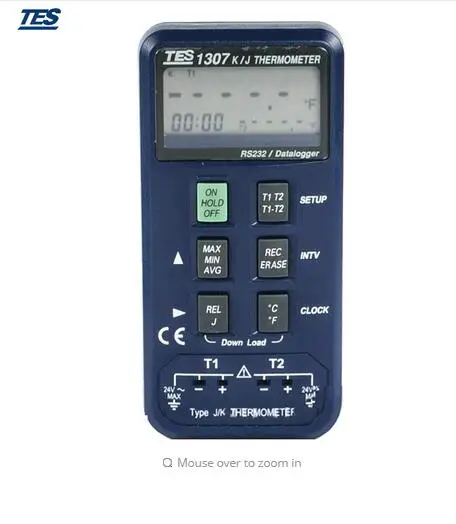 TES 1307 Datalogging K/J Тип термопары TES1307|Приборы для измерения температуры| |