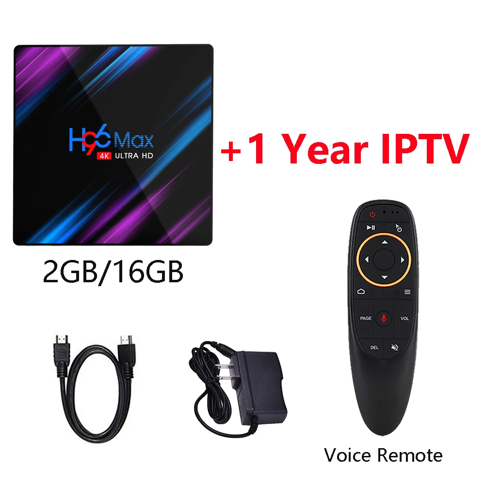 Android 9,0 tv Box H96 Max 3318 1 год IP tv подписка опционально 5000+ Live 10000+ VOD IP tv Франция арабский Европа 4K IP tv Box - Цвет: 2G 16G IPTV voice