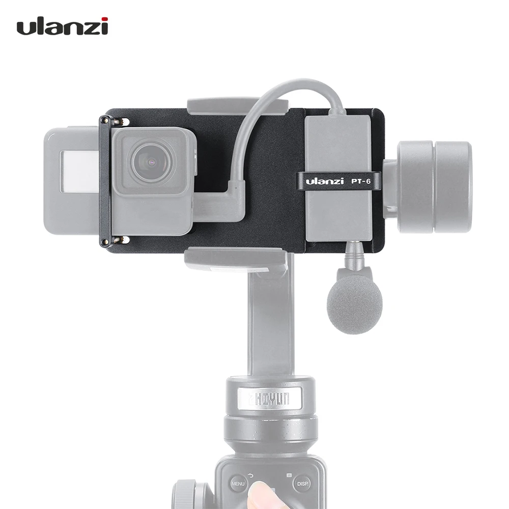 

Ulanzi Switch Mount Plate Vlog Plate with Mic Adapter for GoPro Hero 7 6 5 for DJI Moza S Zhiyun Smooth 4 Vimble 2 Phone Gimbals