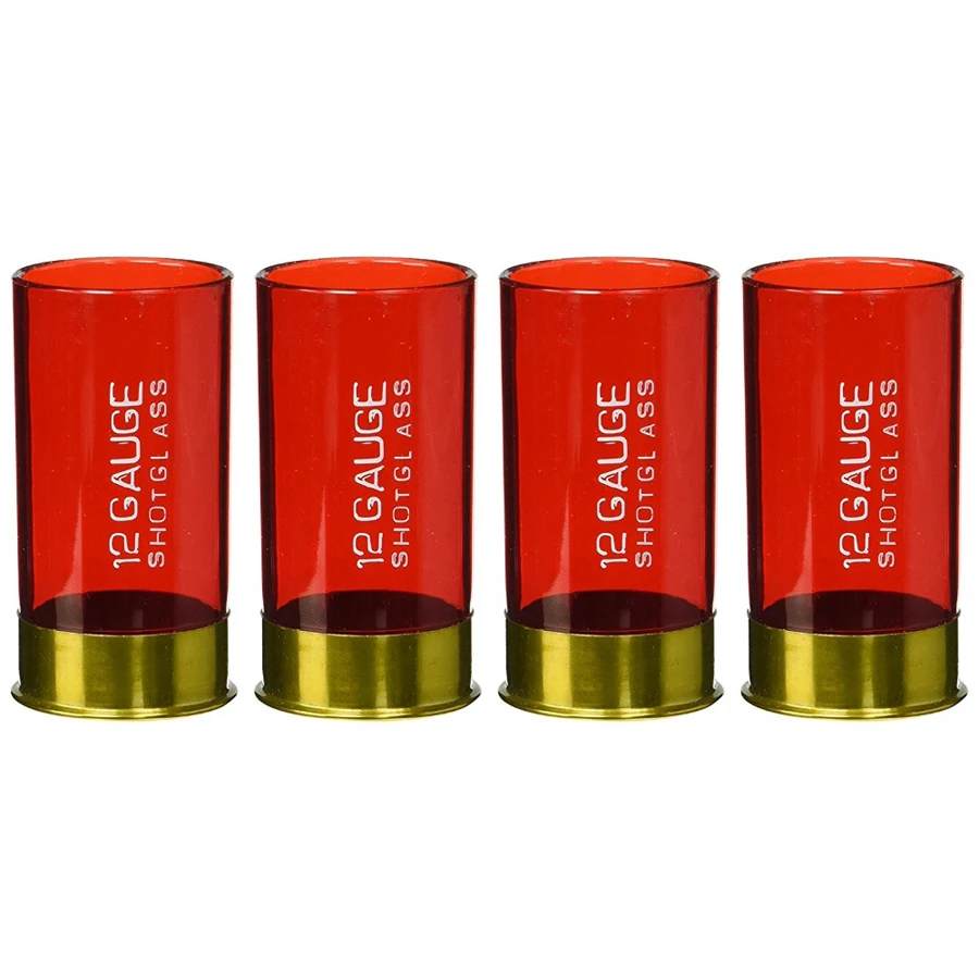 

12 Gauge Plastic Shot Glass Red For Party Pack Of 4