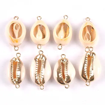 

Natural Shell Gold Plated for Jewelry DIY handmade connecters SeaShells bracelet accessories Home decoration 5pcs TRS0314