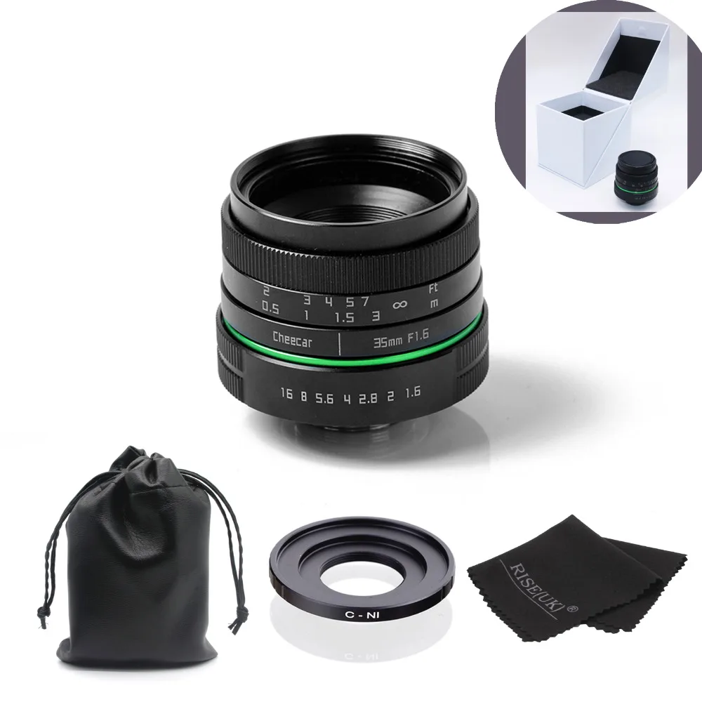 Новый зеленый круг 35 мм объектив cctv для Nikon 1 V1 J1 V2 J2 с c N1 переходным кольцом + сумка