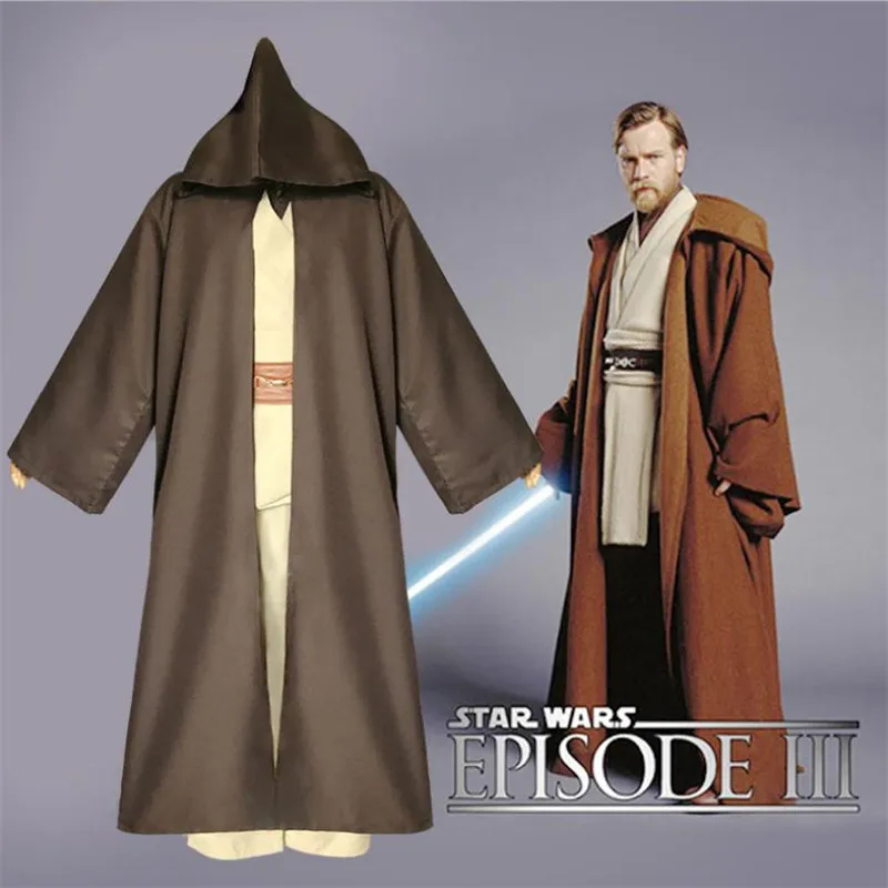 Star Wars Obi Wan Kenobi Cosplay Costume Jedi Warrior Robe Cloak Anime Set Christmas Carnival Party Halloween For Men | Тематическая