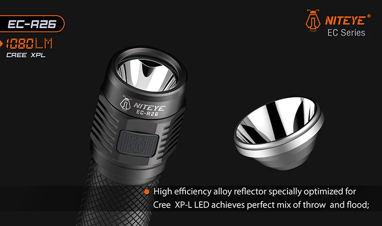 Jetbeam Niteye EC-R26 фонарь EDC Cree XP-L Led 1080 люмен 4 модели функция памяти боковой переключатель 18650 фонарик