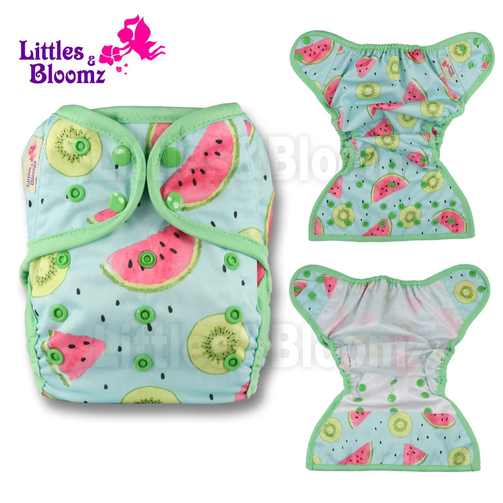 [Littles&Bloomz] детские подгузники одного размера, многоразовые тканевые цветные подгузники, водонепроницаемая упаковка для использования с плоскими или встроенными подгузниками