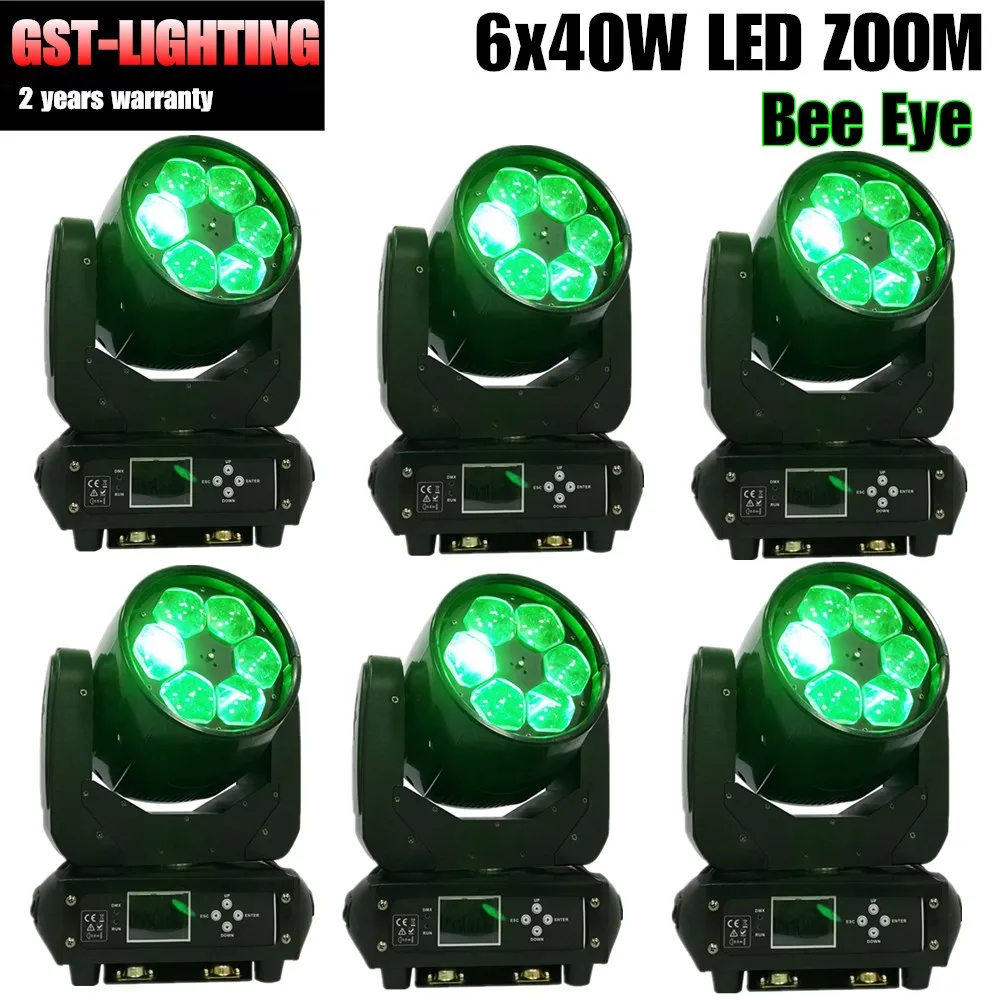 6 шт./лот 6x40 Вт Bee Eyes вращающаяся линза DJ Disco Zoom Moving Head Light для сцены | Лампы и