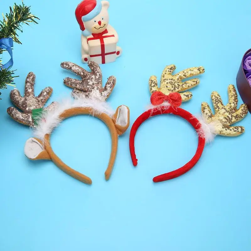 Noel, Рождественская повязка на голову с оленем, Рогом, Санта, рождественские вечерние украшения, повязка на голову с застежкой, рождественские аксессуары для волос