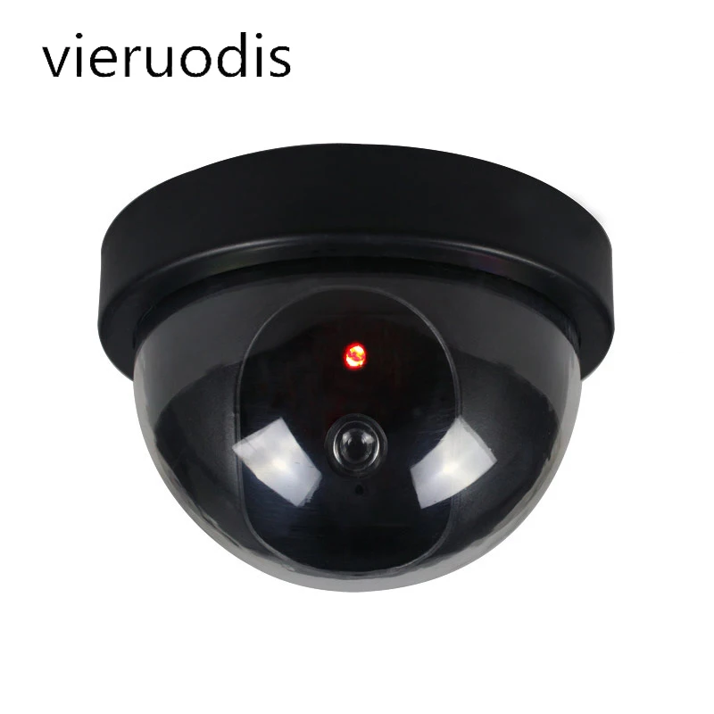 

1PCS Simulation Monitoring Camera False Surveillance Fake Camera Hemisphere Large Flashing Red LED Lights Home Security