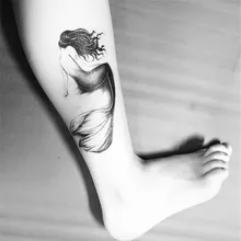 2 шт временная татуировка Татуировка в виде русалки стикер переводная татуировка водонепроницаемый татуировки боди-арт рукав