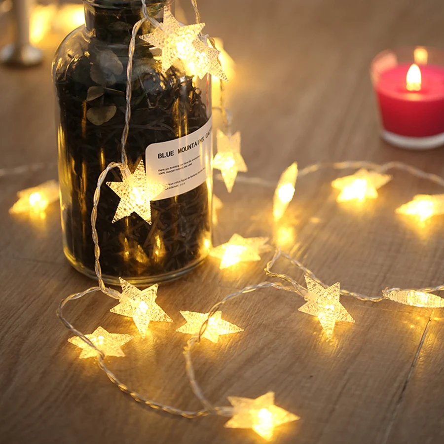 

Thrisdar 3M 6M 10M Star Shape Fairy LED String Light Battery Powered Christmas Wedding Party Holiday Fairy Star Light Garland