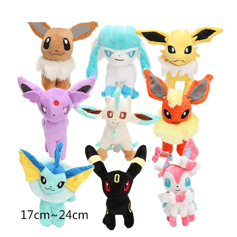 9 стильных карманных Eevee Espeon плюшевых Umbreon Glaceon Vaporeon Flareon Jolteon чучела животных плюшевые куклы рождественские подарки 17-24 см