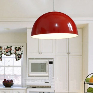

30cm Aluminum pendant lights modern brief black and white red bedroom semi-cirle lamps bar single pendant light pendant lamp