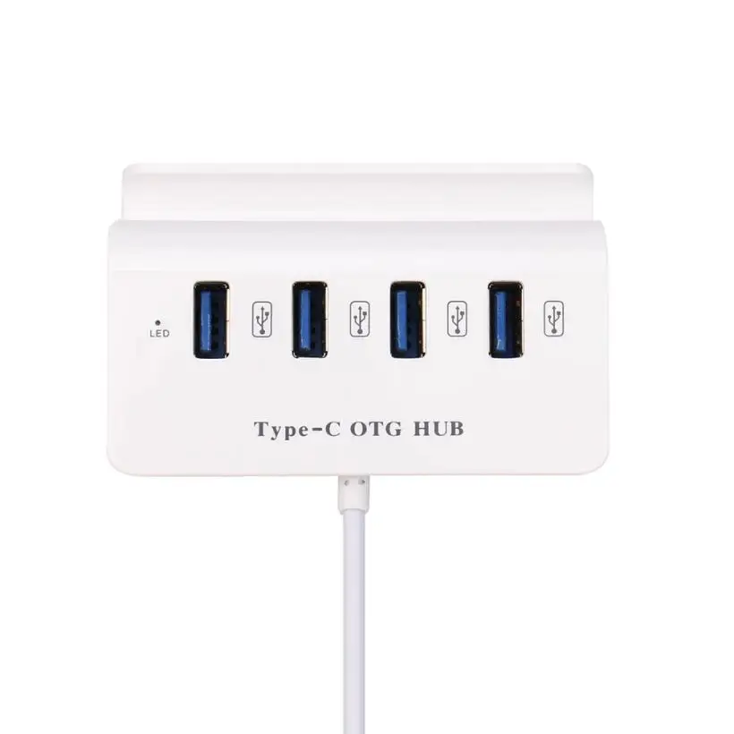 Kinganda новый тип C ABS высокоскоростной мини 4 порта USB 3 1 OTG концентратор с держателем