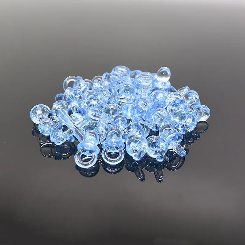 50Pcs 22mm Mini Pacifiers Clear Acrylic Ornaments Loose Spacer Pacifier Pendant Charms Boy Girl Baby Shower Party Favors Decor