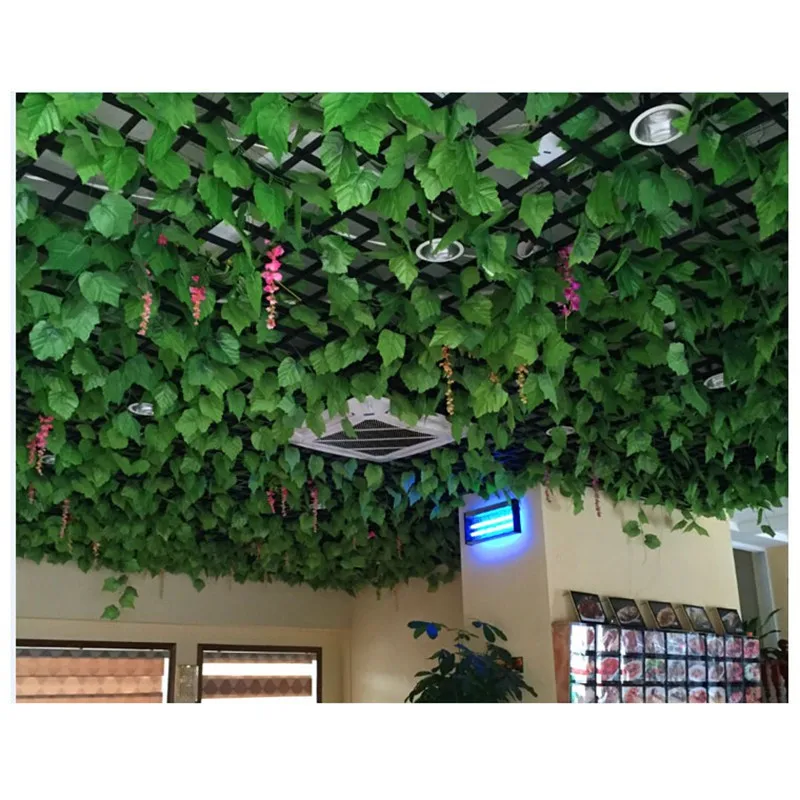 

250cm Long Artificial Plants Green Ivy Leaves Artificial Grape Vine Fake Foliage Leaves Home Wedding Decoration JSX