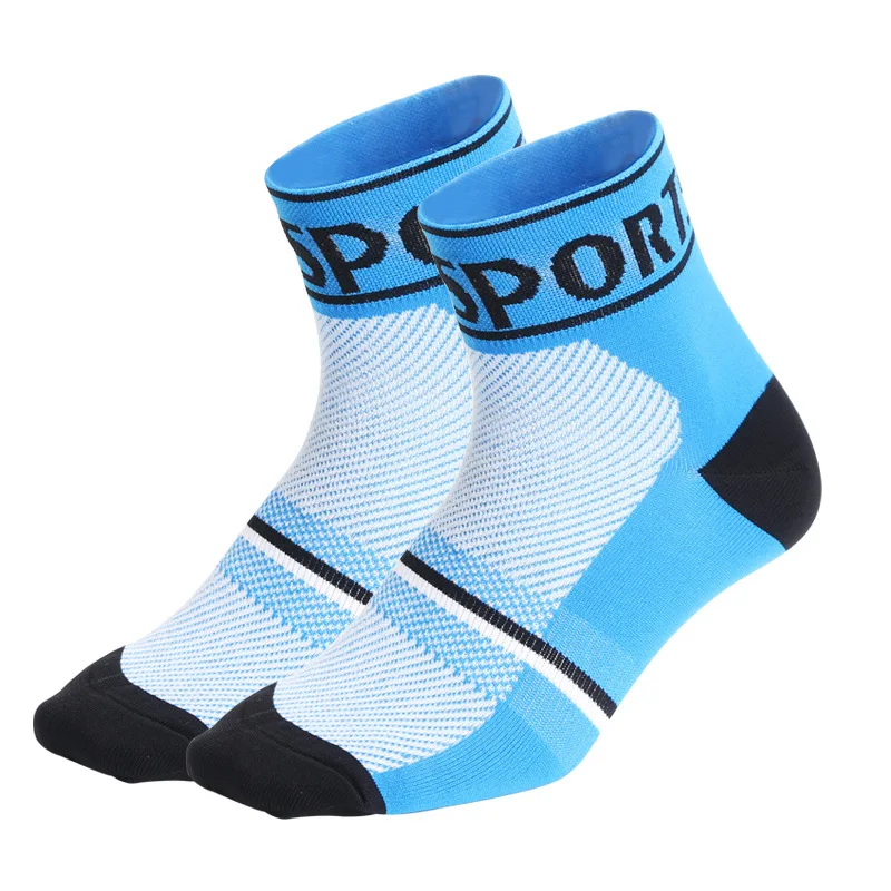 DH спортивные носки для велоспорта для мужчин и женщин, удобные баскетбольные Носки для бега горного велосипеда, езды на велосипеде, MTB Компрессионные носки - Цвет: Blue