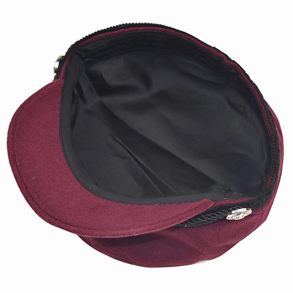 Женская Мягкая восьмиугольная кепка, военный газетчик, Осень-зима, британский стиль, регулируемый теплый подарок, берет, боковой значок, Ретро Шерсть, шапка#05