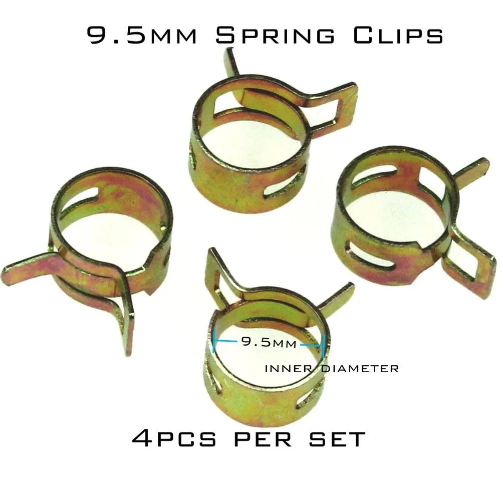 4pcs 9.5mm Steel Band Motorcycle Scooter ATV Fuel Line Hose Tubing