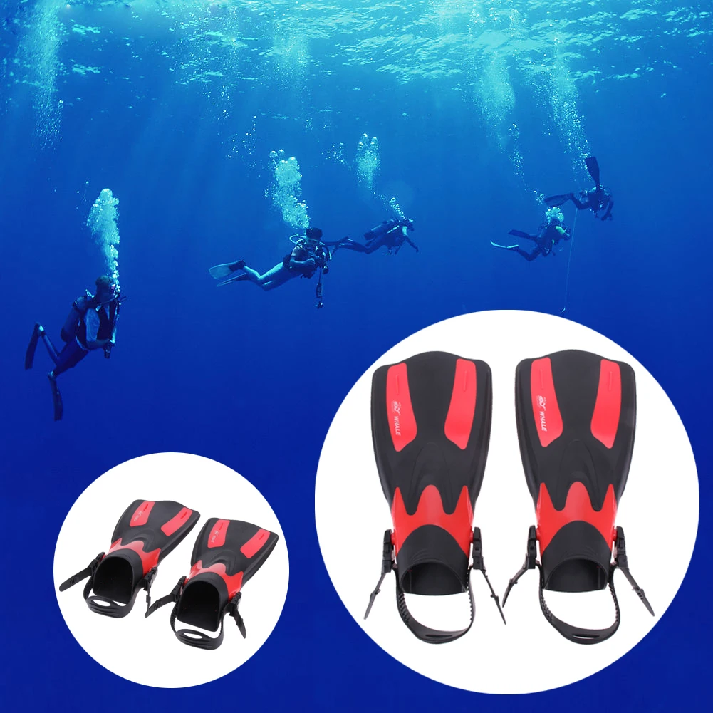 

Swim Fins for Adult Adjustable Swimming Frog Shoes EVA+TPR Professional Dive Team Open Diving Snorkeling Long diving Flippers