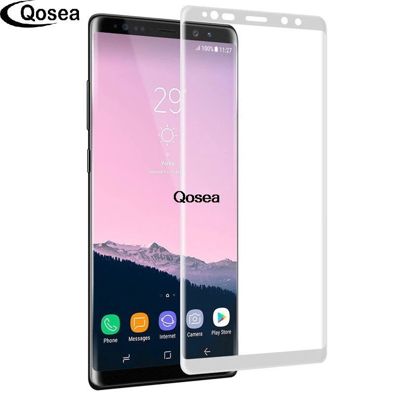 

Qosea Tempered Glass For Samsung Galaxy Note 8 9H Electroplated 3D Front Full Film Case For Samsung Note8 8 Screen Protector