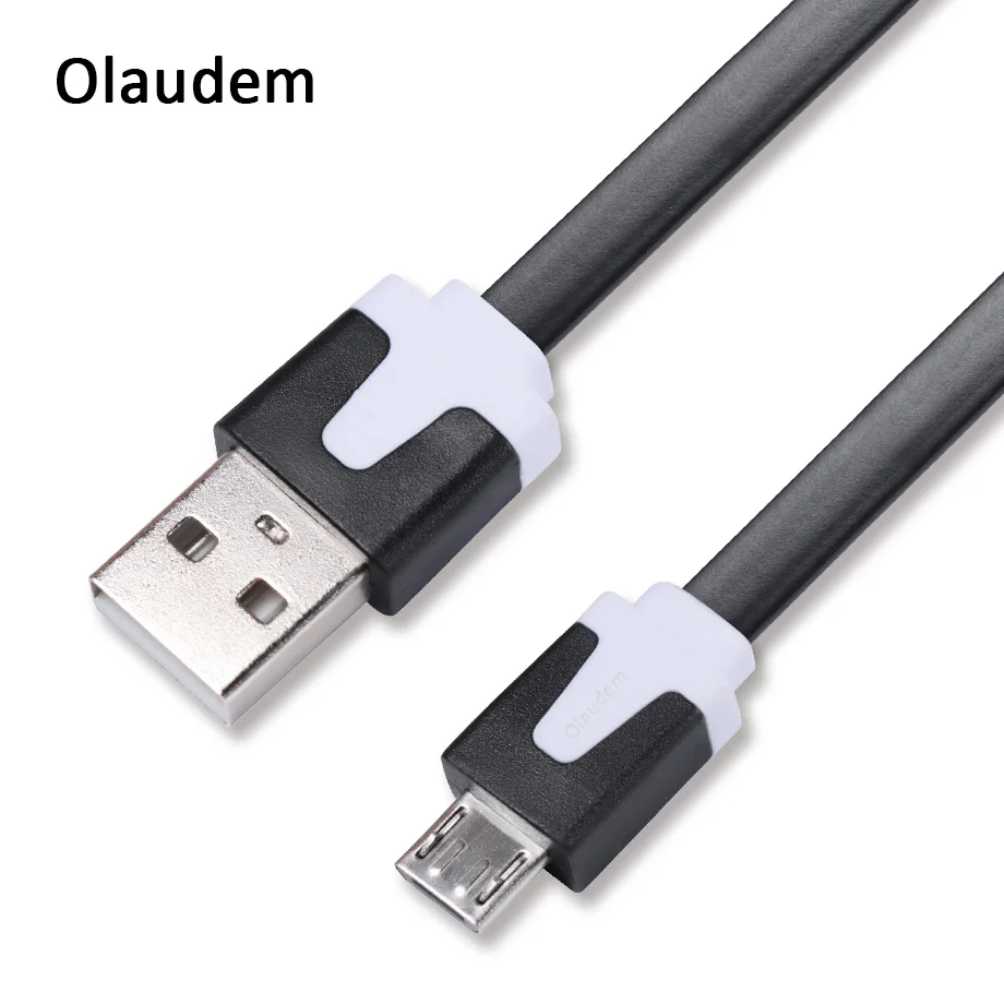 Olaudem телефон кабели плоский ПВХ кабель Micro usb зарядка для телефона USB samsung huawei Xiaomi