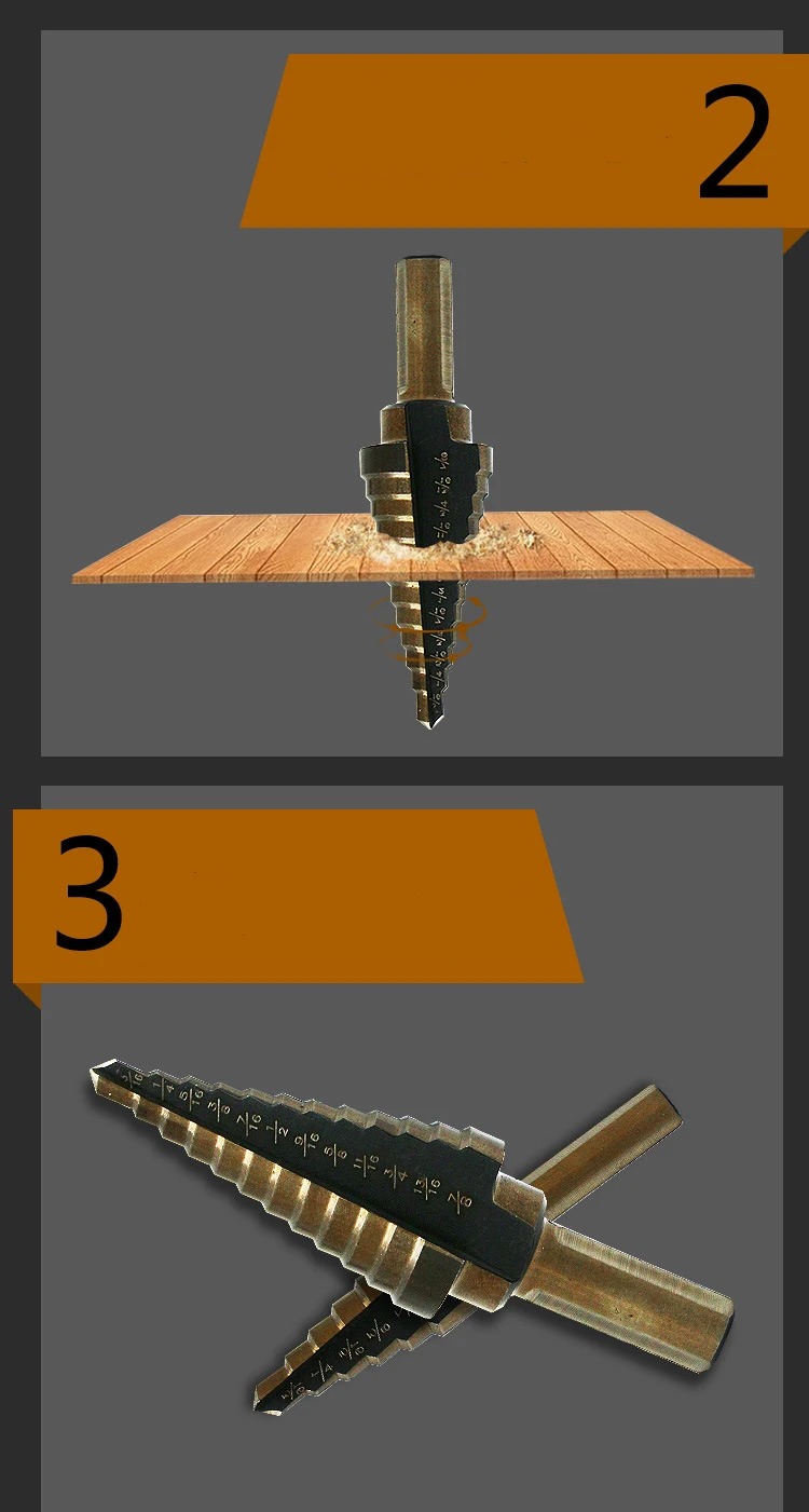 5 шт. Шаг сверло набор Hss Кобальт несколько отверстий 50 размеры SAE ступенчатые сверла 1/4-1-3/8 3/16-7/8 1/4-3/4 1/8-1/2 3/16-1/2 сверла