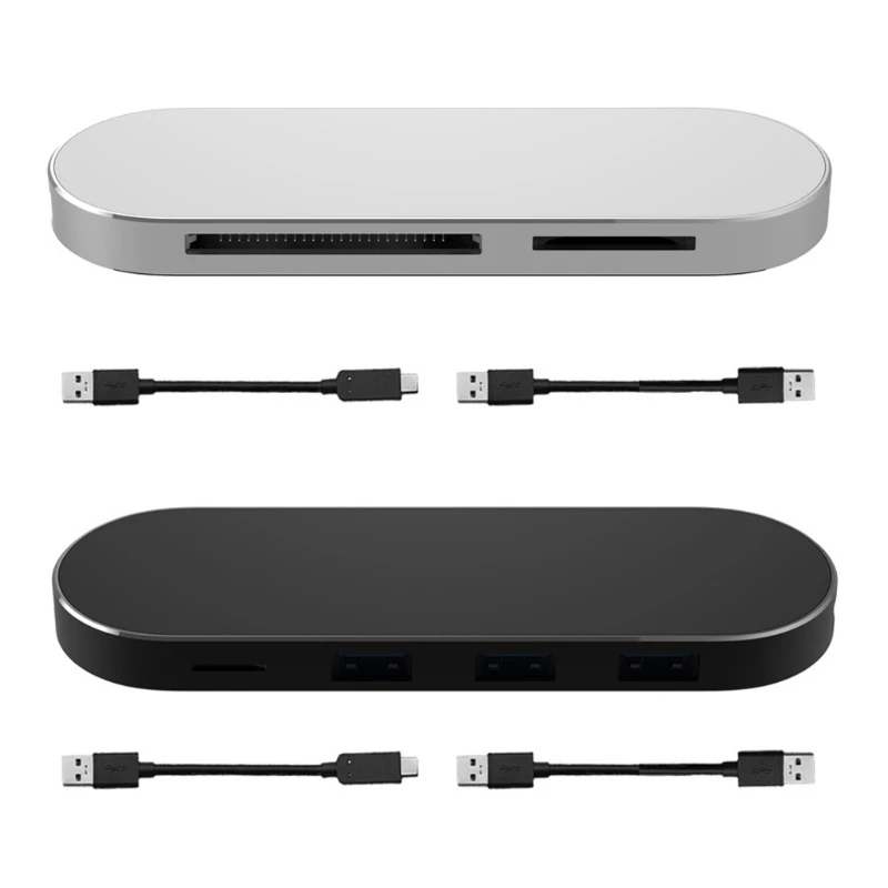 1 комплект 7-в-1 Тип C USB 3,0 концентратор SD/TF/устройство считывания SF карт адаптер для MacBook ПК Android телефон высокого Скорость