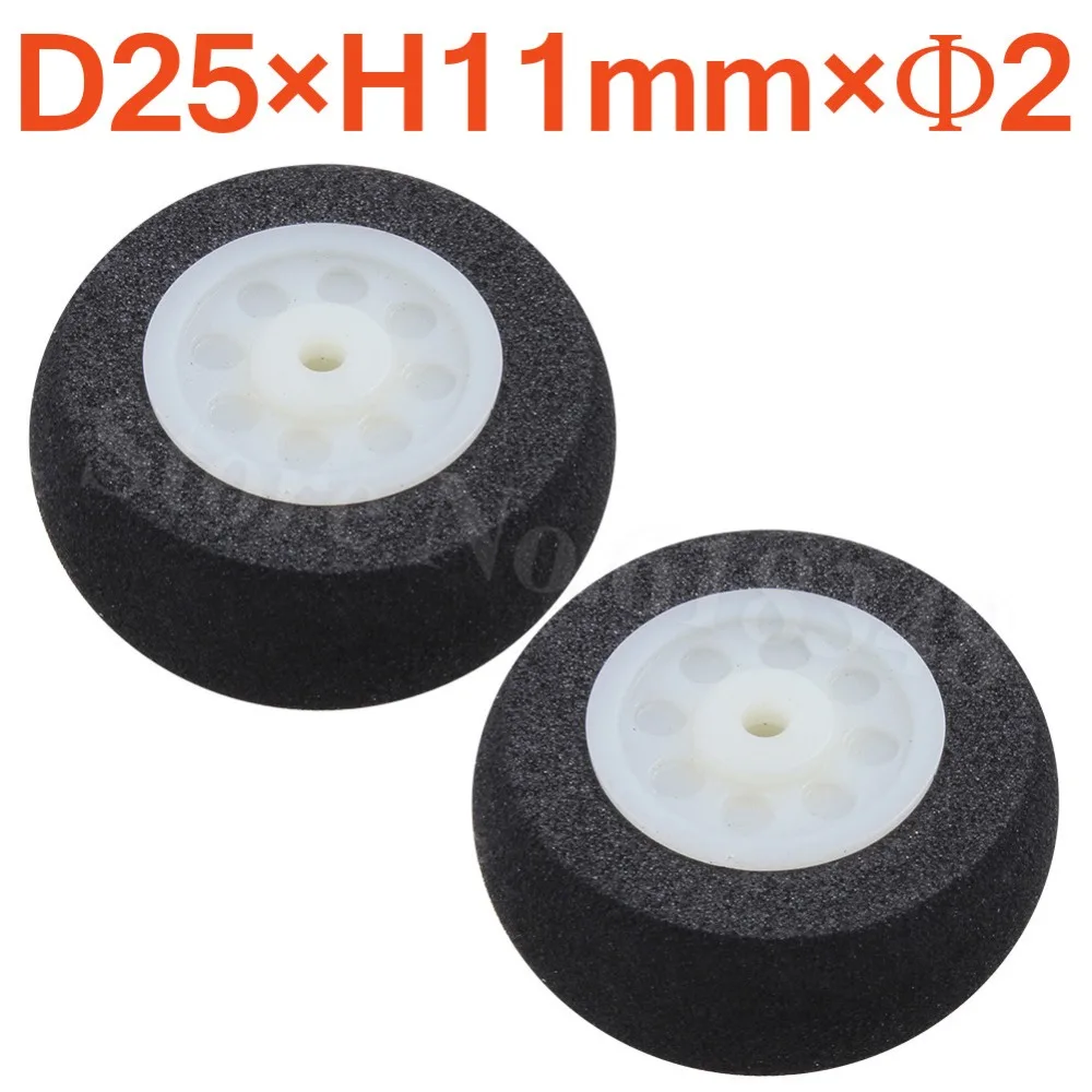 

2pcs Small Light Foam Tail Wheel Diam: 25mm Thickness: 11mm Shaft hole :2mm For RC Aircraft Model Replacement Parts
