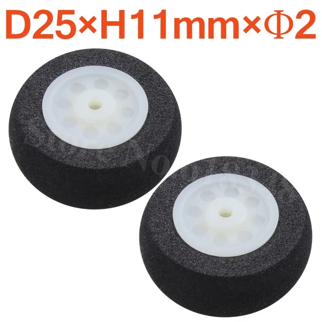 Cheap 2pcs Small Light Foam Tail Wheel Diam: 25mm Thickness: 11mm Shaft hole :2mm For RC Aircraft Model Replacement Parts