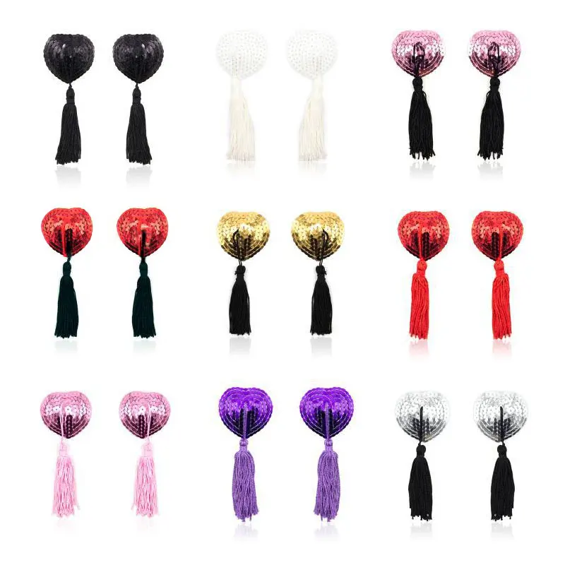 

Hot 2019 Sexy Women Tassel Nipple Cover Pads Chest Paste Sexy Lingerie Breast Petals Stickers Milk Paste Nipple Bra Accessaries