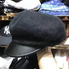 FGHGF берет унисекс, черные охотничьи шапки, зимняя мужская женская шапка, кепка, газетчик, берет таксиста, кепка, Клош, шерсть, войлок, живописный козырек, шапки