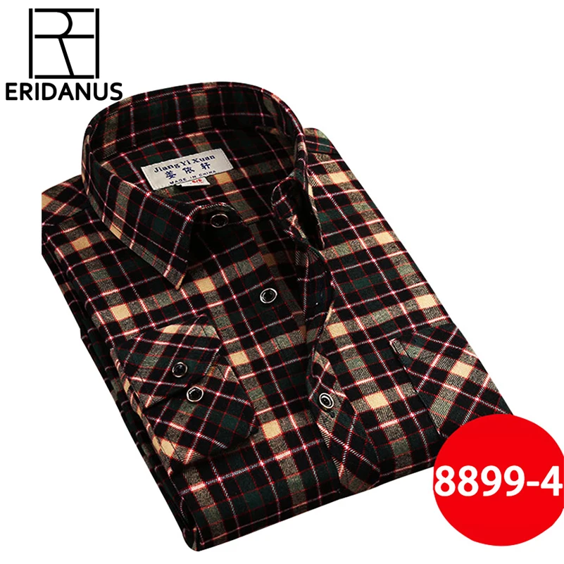 Prix Marque Chemises décontractées 2017 Nouveau Printemps Mode Slim Fit Manches Longues Hommes Coton À Carreaux Robe Sociale Chemises Plus taille 3XL X408