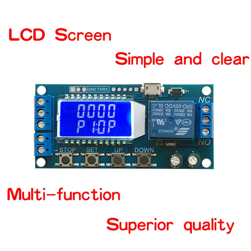 LCD digital display Timing switch Relay module delay power off and