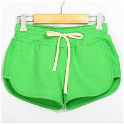 Летние спортивные шорты для девочек, сексуальные соблазнительные эластичные хлопковые дышащие женские шорты для занятий йогой и фитнесом высокого качества - Цвет: Green