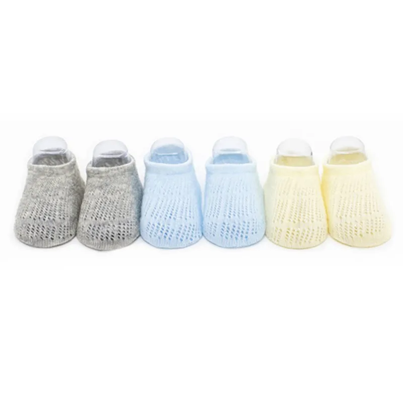 

3 pairs of socks spring and summer thin cotton mesh hollow children's socks low shallow mouth candy color socks