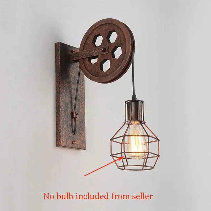 Creative retro Loft adjustable lifting pulley wall lamp porch restaurant aisle corridor pub cafe bra sconce light