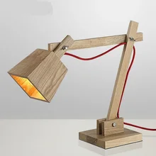 Скандинавские настольные лампы из цельного дерева, креативная настольная лампа для учебы, спальни, прикроватная лампа, регулируемая настольная лампа из цельного дерева ZA