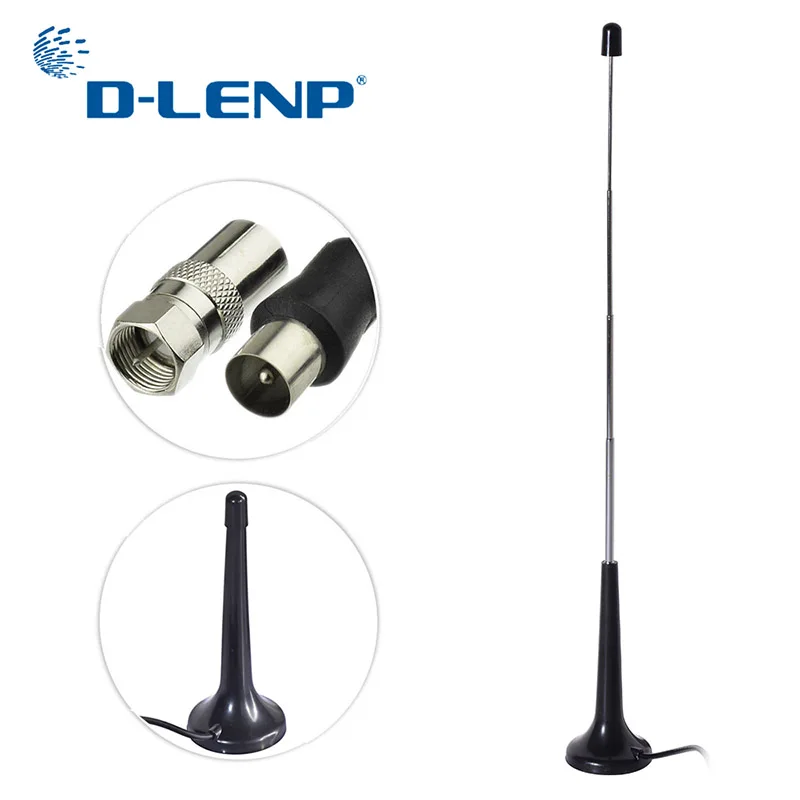 DLENP DVBT2 Telescopic Antenna Removable Indoor Aerial 1.5m Cable for